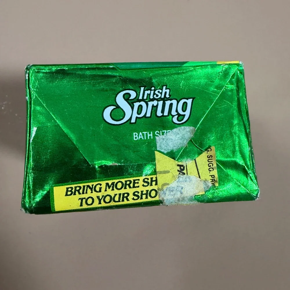 Vintage Irish Spring Deodorant Soap Bar 5oz Original Formula No Flaxseed Linseed